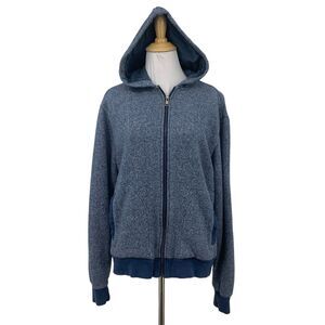 Adriano Goldschmied AG Hoodie Sweater Womens S Small Full Zip Fleece Rib Trim